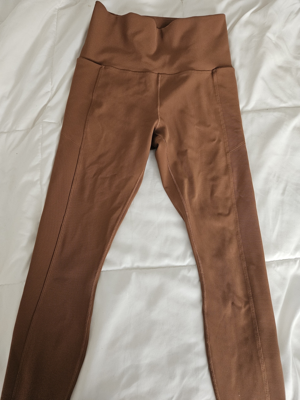 High-Waist Leggings in Rust Brown - Women's Activewear